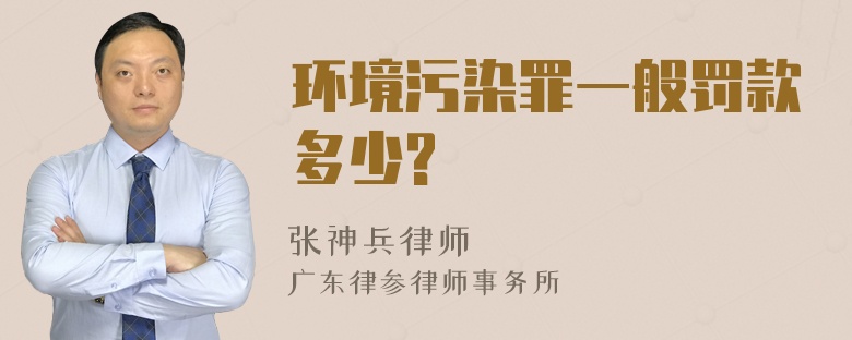 环境污染罪一般罚款多少?