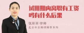 试用期内离职有工资吗有什么后果