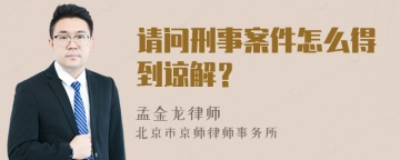 请问刑事案件怎么得到谅解？