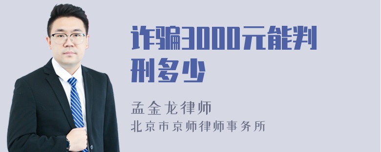 诈骗3000元能判刑多少