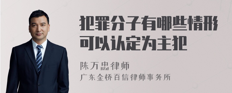 犯罪分子有哪些情形可以认定为主犯