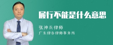 履行不能是什么意思