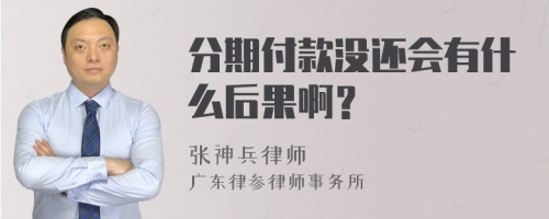 分期付款没还会有什么后果啊？