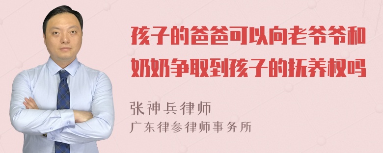 孩子的爸爸可以向老爷爷和奶奶争取到孩子的抚养权吗