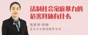 法制社会家庭暴力的危害具体有什么