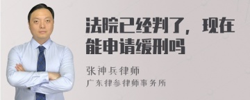 法院已经判了，现在能申请缓刑吗