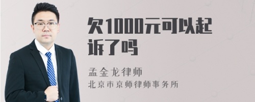 欠1000元可以起诉了吗