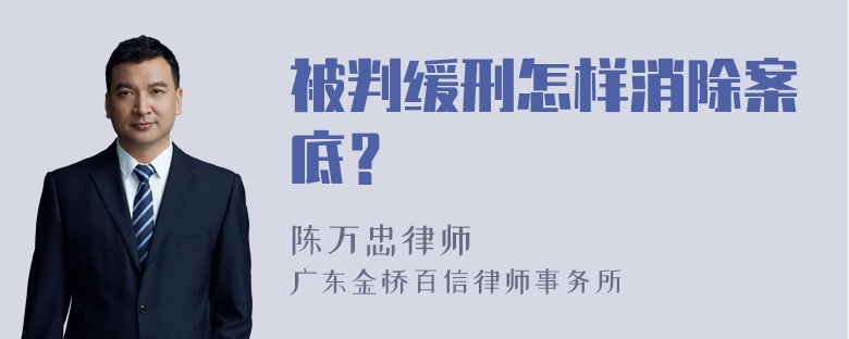 被判缓刑怎样消除案底？