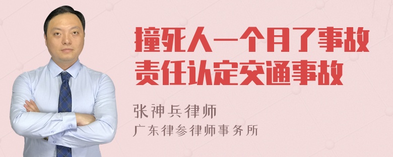 撞死人一个月了事故责任认定交通事故