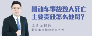 机动车事故致人死亡主要责任怎么处罚？