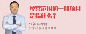 经营范围的一般项目是指什么？