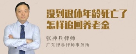 没到退休年龄死亡了怎样追回养老金