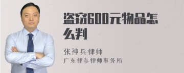 盗窃600元物品怎么判