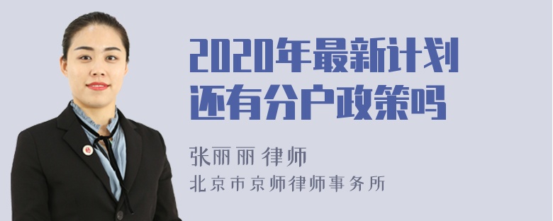 2020年最新计划还有分户政策吗