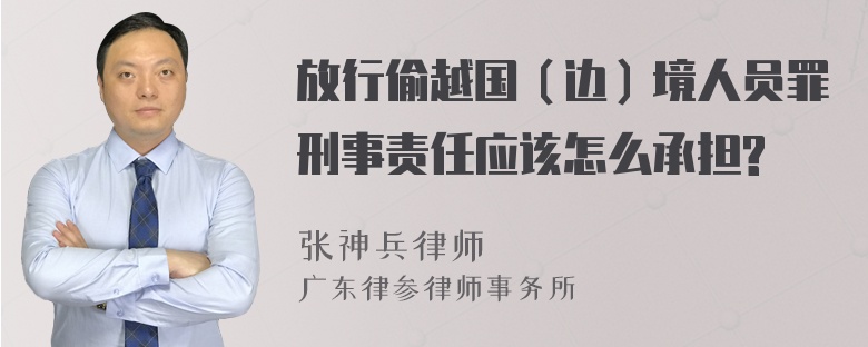 放行偷越国（边）境人员罪刑事责任应该怎么承担?