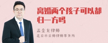 离婚两个孩子可以都归一方吗