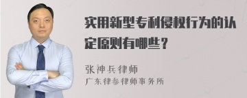 实用新型专利侵权行为的认定原则有哪些？