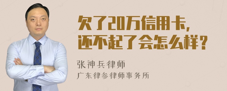 欠了20万信用卡，还不起了会怎么样？