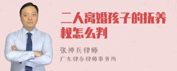 二人离婚孩子的抚养权怎么判