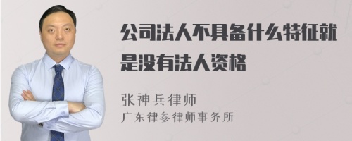 公司法人不具备什么特征就是没有法人资格