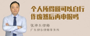 个人所得税可以自行作废然后再申报吗