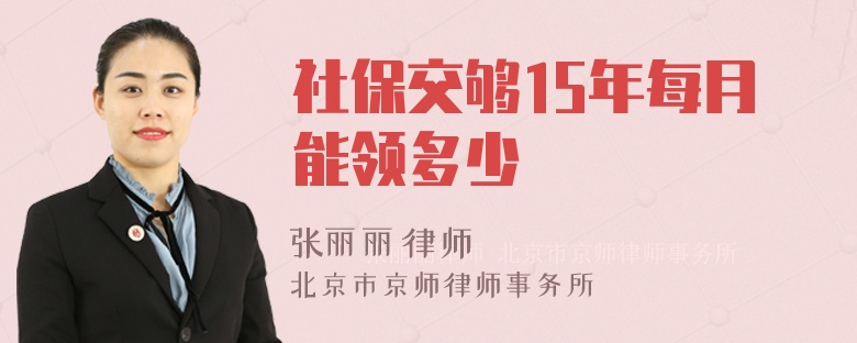 社保交够15年每月能领多少