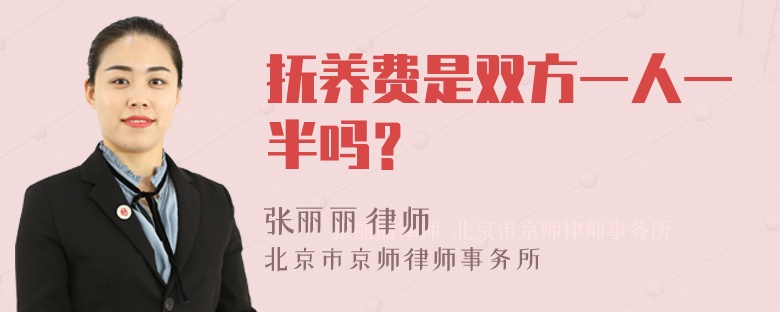 抚养费是双方一人一半吗？