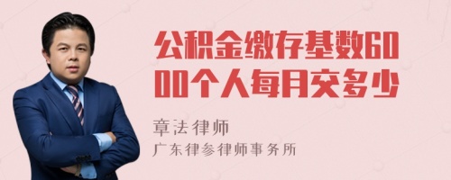 公积金缴存基数6000个人每月交多少