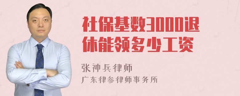 社保基数3000退休能领多少工资