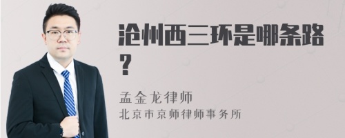 沧州西三环是哪条路？