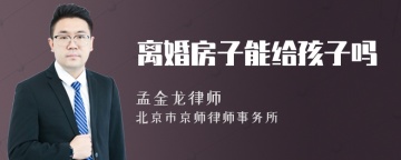 离婚房子能给孩子吗