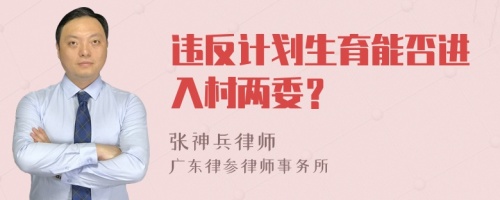 违反计划生育能否进入村两委？