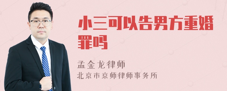 小三可以告男方重婚罪吗