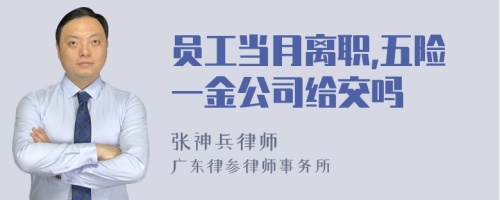 员工当月离职,五险一金公司给交吗