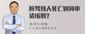 醉驾致人死亡如何申请缓刑？