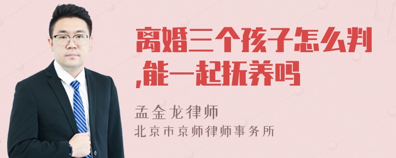 离婚三个孩子怎么判,能一起抚养吗