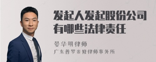 发起人发起股份公司有哪些法律责任