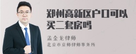 郑州高新区户口可以买二套房吗