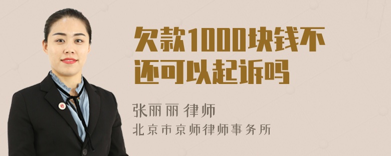 欠款1000块钱不还可以起诉吗