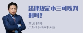 法律规定小三可以判刑吗?