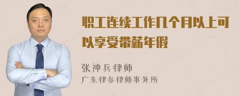 职工连续工作几个月以上可以享受带薪年假