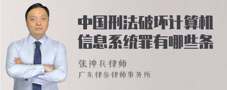 中国刑法破坏计算机信息系统罪有哪些条