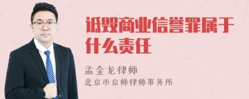 诋毁商业信誉罪属于什么责任