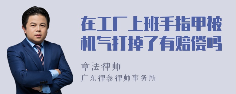 在工厂上班手指甲被机气打掉了有赔偿吗