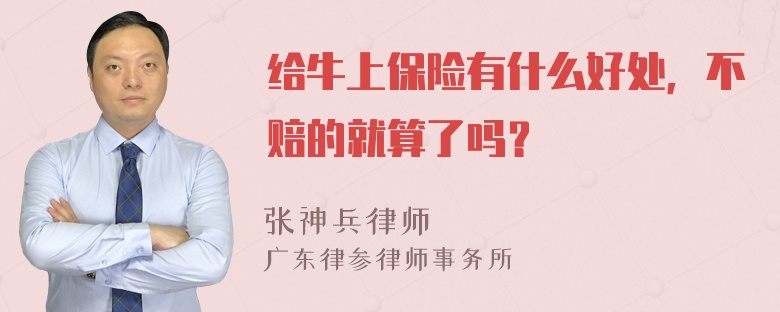 给牛上保险有什么好处，不赔的就算了吗？