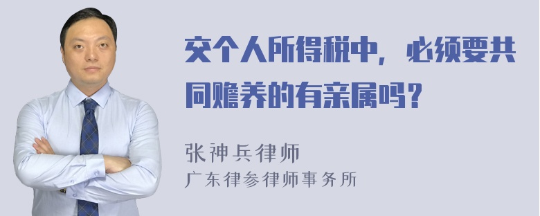 交个人所得税中，必须要共同赡养的有亲属吗？