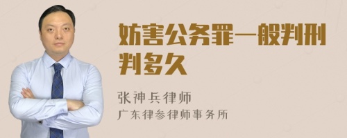 妨害公务罪一般判刑判多久