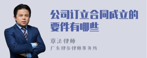 公司订立合同成立的要件有哪些