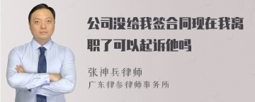 公司没给我签合同现在我离职了可以起诉他吗