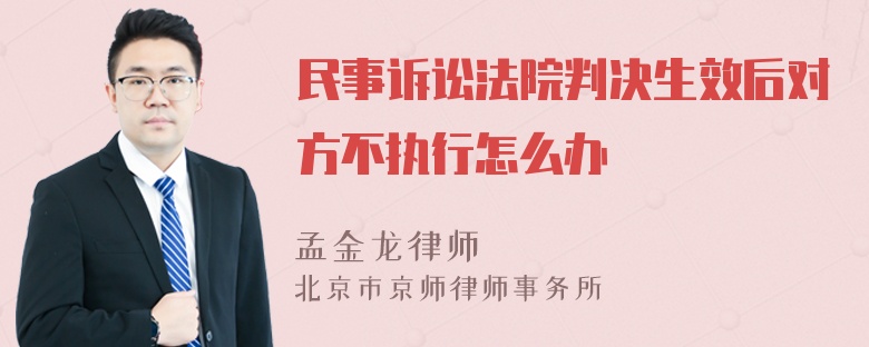 民事诉讼法院判决生效后对方不执行怎么办